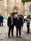 Joe and Jamie at Blackburn Cathedral for the County Service in celebration of HM The Queen's 90th Birthday IN 2016.