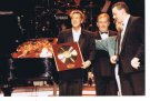 Joe receiving a special gold disc for a record breaking season at Blackpool in 1993.