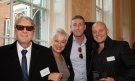 Joe Longthorne with Denise Welch and Christopher Maloney at Downing Street reception Community Foundation for Lancashire and Merseyside.
