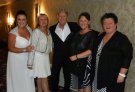 Joe Longthorne backstage at Viva Blackpool New Years Day with 'The Divas' just after his first performance following mouth cancer surgery in July 2014.