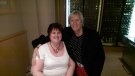 Joe Longthorne with CEO of The Disability First charity Denise Baker, Joe is Patron of the charity, this photo at Joe's Birthday party in Blackpool.